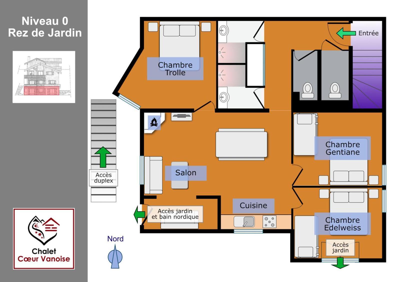 Chalet Des Trappeurs Coeur Vanoise 15 Persons Ла-Плань Экстерьер фото